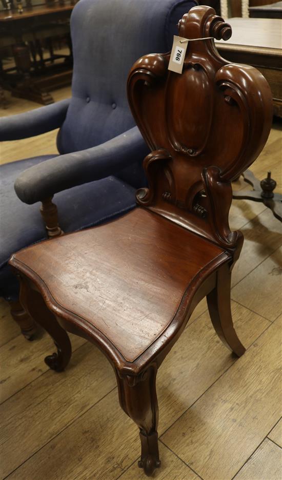 Mahogany hall chair